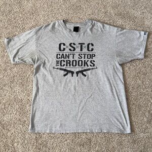 Crooks & Castles Men’s Gray tee top tshirt Can’t Stop the Crooks size XL